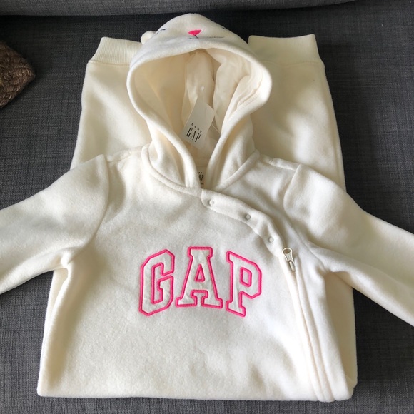 GAP Pajama Onesie with Cat Hoodie (18-24 M) - Picture 4 of 7